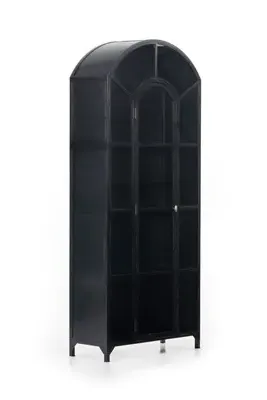 Belmont Arched Metal Cabinet - Black, Iron product