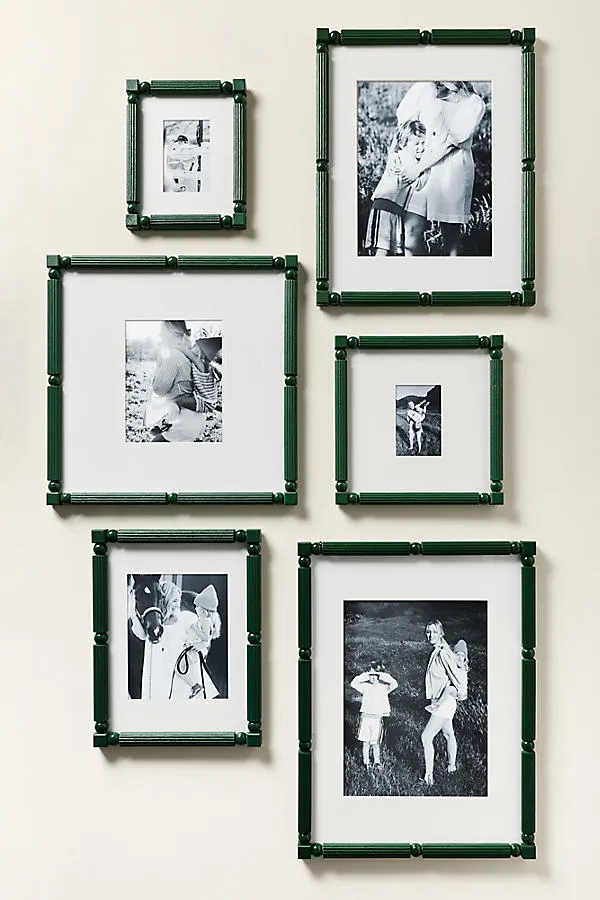 Benedicta Geometric Picture Frame Square - Green, Plastic by Anthropologie