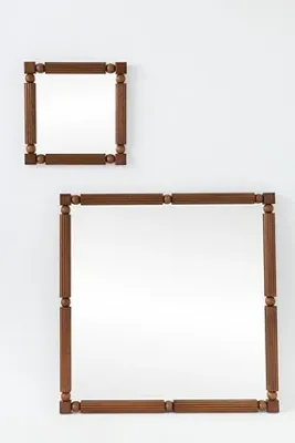 Benedicta Small Wood Beaded Mirror - Brown product