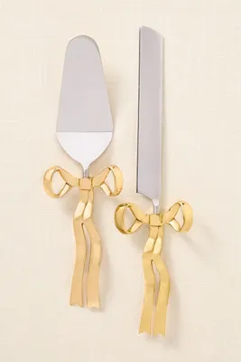 Benedita Bow Cake Serve Set - Gold, Stainless Steel product