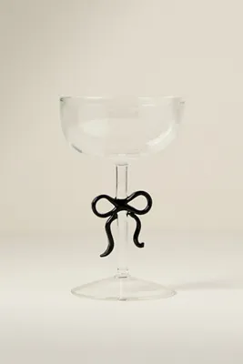 Benedita Bow Coupe Glass - Black, Borosilicate Glass product
