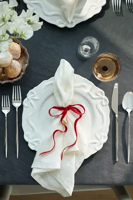 Benedita Bow Stoneware Dinner Plates Set of 4 - White product
