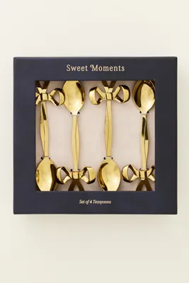 Benedita Bow Teaspoons Set of 4 - Gold, Stainless Steel product
