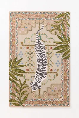 Bengal Tiger Hand Tufted Rug 8x10 - Beige, Wool Blend by Anthropologie, image 2