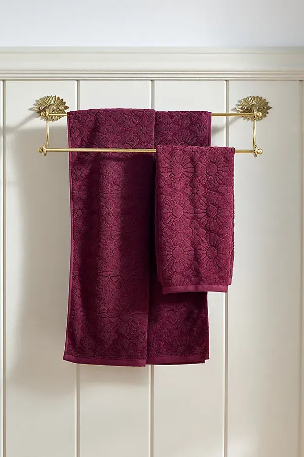 Benni Sculpted Towel Collection - Purple, Cotton by Anthropologie