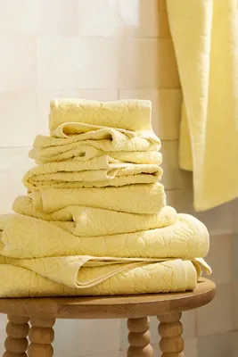 Benni Sculpted Towel Collection - Yellow, Cotton product