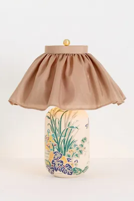 Bernadette Ceramic Carved Table Lamp with Skirted Shade product