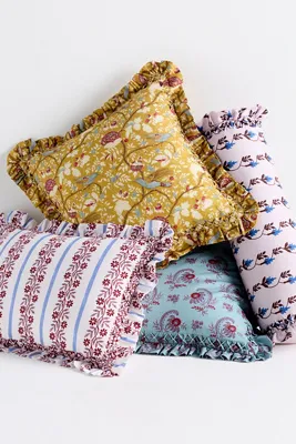 Bernadette Floral Ruffle Cushion - Cotton alternate view