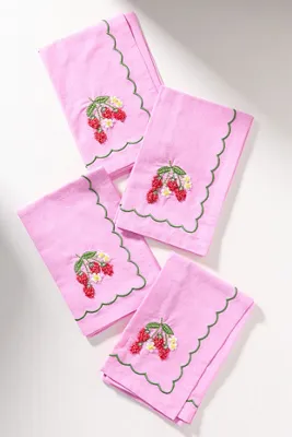 Berry Cotton Napkins Set of 4 - Pink product