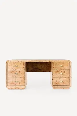 Betti Executive Desk with Storage - Burl Wood product