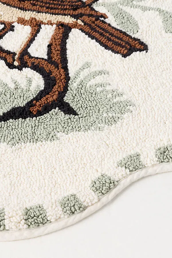 Bird Shaped Bath Mat - White, Cotton alternate view