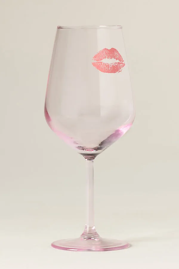 Bisous Wine Glass - Glass by Anthropologie