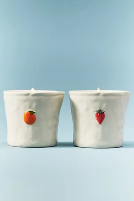 Bistro Citrus Icon Small Ceramic Candle - Orange product