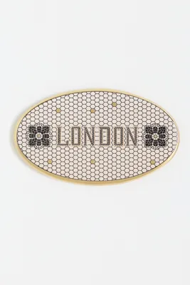 Bistro Tile 24k Gold Accent City Gallery Wall Charm - White product