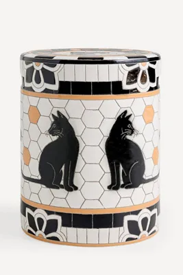 Bistro Tile Ceramic Halloween Side Table - Black product