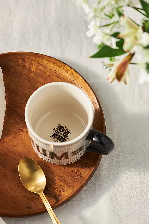 Bistro Tile Family Mug 24k Gold Accent - Beige, Stoneware product