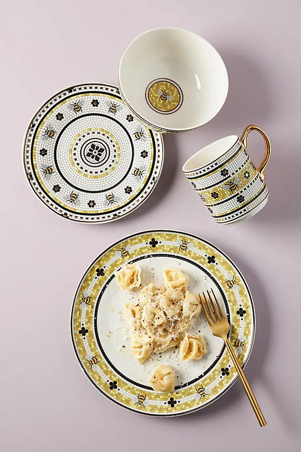 Bistro Tile Garden Accent Mug - Yellow, Stoneware by Anthropologie, alternate view