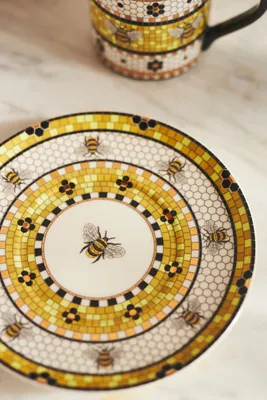 Bistro Tile Garden Espresso Cup & Saucer - Yellow, Stoneware product