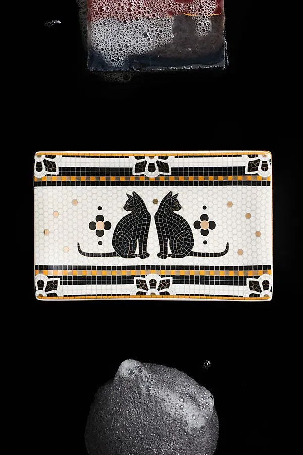 Bistro Tile Halloween Soap Dish - Black, Stoneware product
