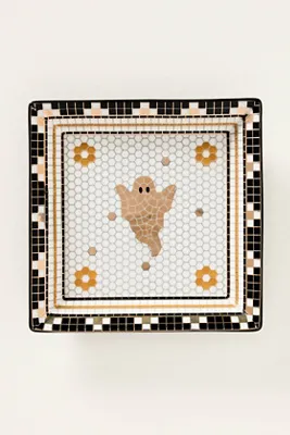 Bistro Tile Halloween Vanity Tray - Black, Gold Accent product
