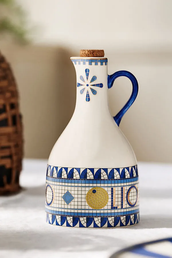 Bistro Tile Italia Oil Cruet - Green, Stoneware product