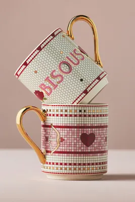 Bistro Tile Love Edition Stoneware Mug - Red product