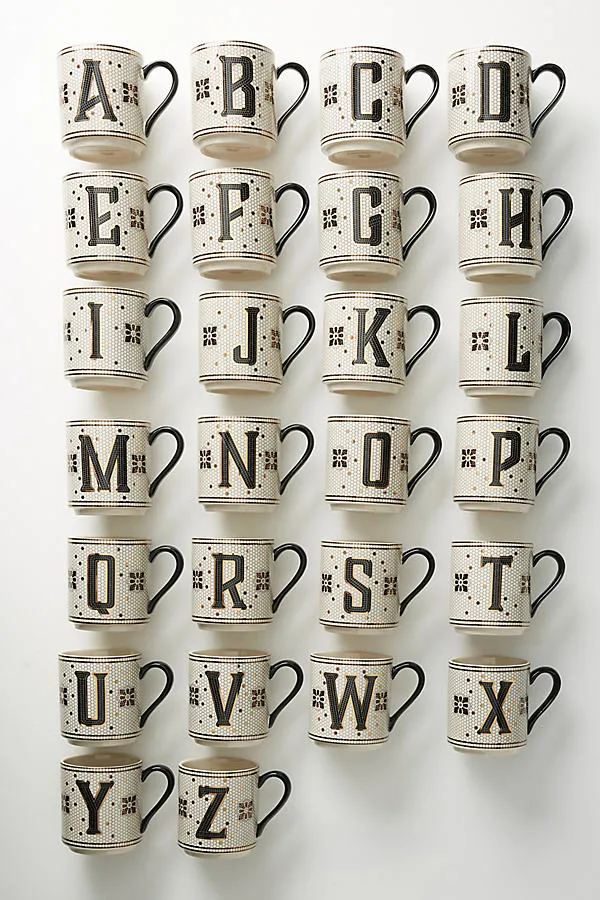 Bistro Tile Monogram Edition Stoneware Mug product