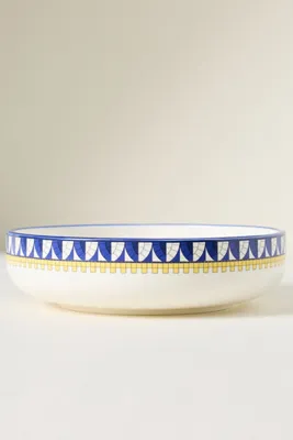 Bistro Tile Stoneware 24k Gold Accent Italia Pasta Bowl - Blue product