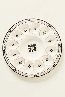 Bistro Tile Stoneware Deviled Egg Platter - Black, Gold product