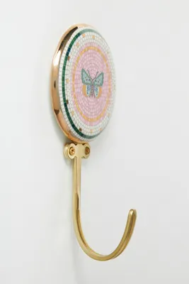Bistro Tile Stoneware Garden Accent Hook - Pink product