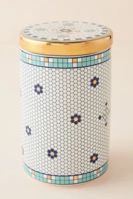 Bistro Tile Stoneware Garden Canister - Green product