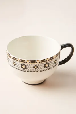 Bistro Tile Stoneware Teacup Set of 4 - Black product