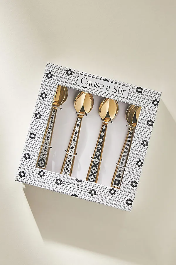 Bistro Tile Teaspoons Set of 4 - Stainless Steel product