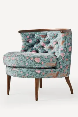 Bixby Wren Yoke-Back Accent Chair - Green, Polyester product