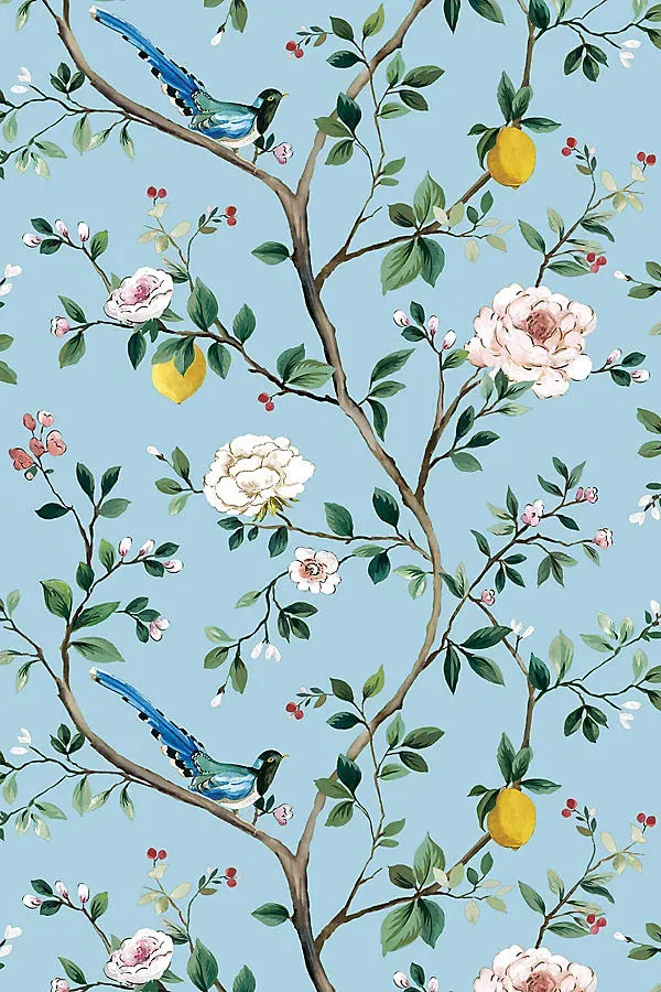 Blossom Chinoiserie Peel-and-Stick Wallpaper - Blue product
