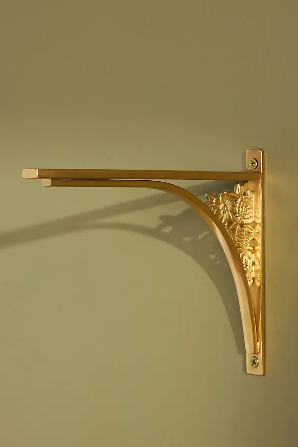 Blume Floral Shelf Bracket - Brass product