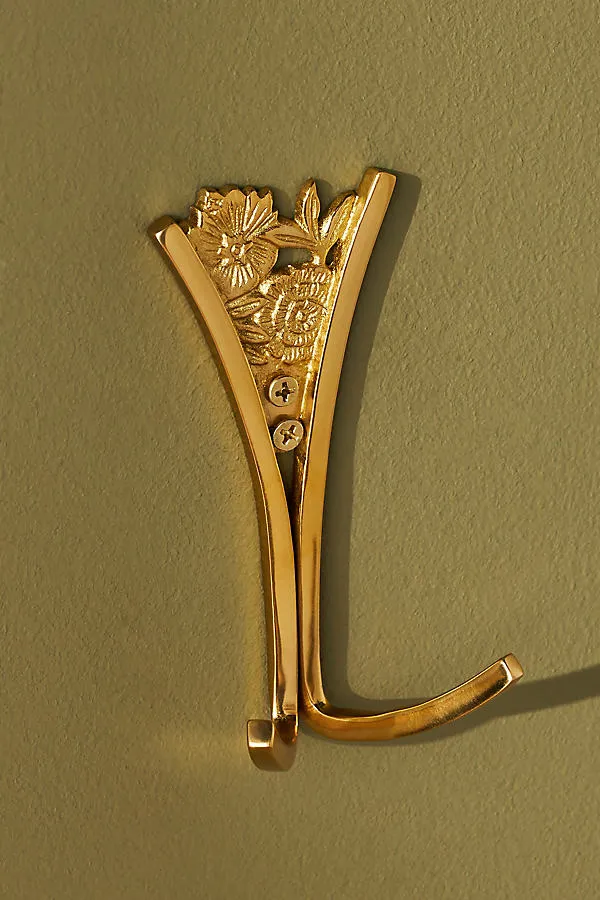Blume Floral Wall Hook - Brass product