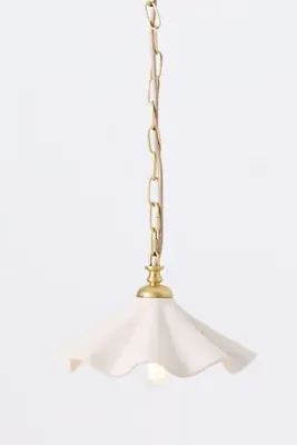 Bobbi Wavy Ceramic Pendant - White product