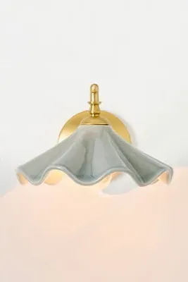 Bobbi Wavy Wall Sconce - Blue, Ceramic product