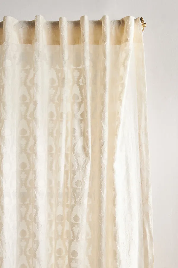 Bohana Sheer Curtain - White, Polyester/Cotton alternate view
