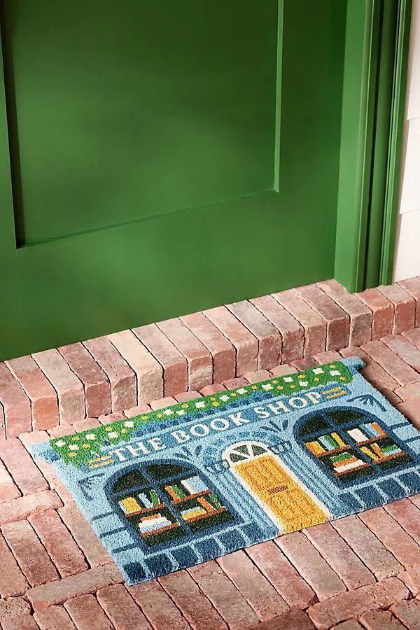 Book Shop Printed Coir Doormat - Blue product