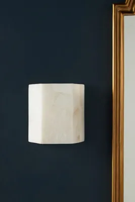 Borealis Alabaster Hexagon Sconce Wall Light - White product