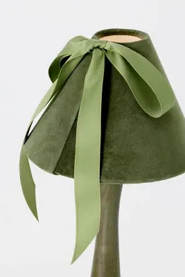 Bosette Bow Table Lamp - Green, Velvet & Wood product