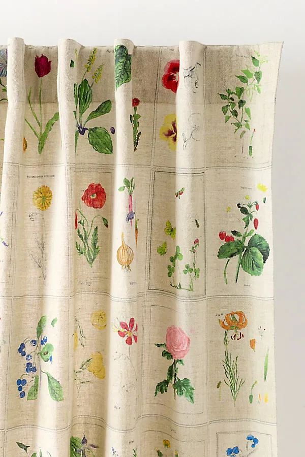 Botanical Floral Curtain 50x84" - Cotton, Linen alternate view