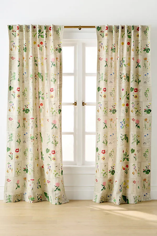 Botanical Floral Curtain - Cotton, Linen product