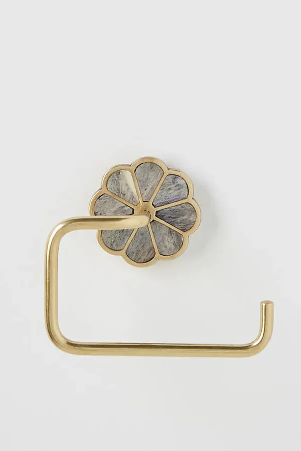 Botanist Toilet Paper Holder - Grey, Brass by Anthropologie