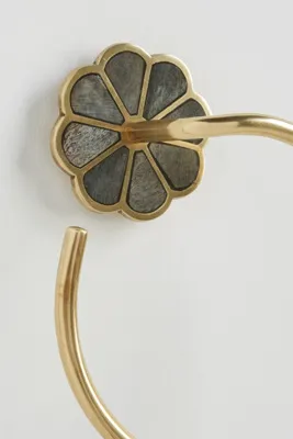 Botanist Towel Ring - Grey, Brass by Anthropologie, image 2