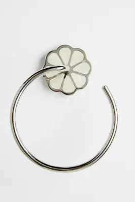 Botanist Towel Ring - White, Brass product