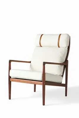 Bouclé Headrest Lounge Chair - Ivory, Bouclé product