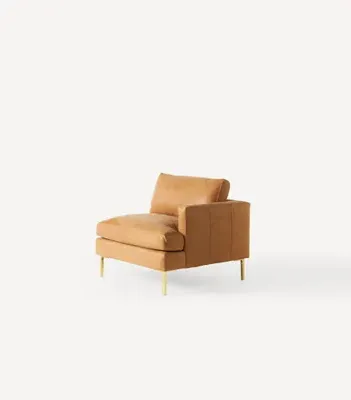 Bowen Leather Modular One-Arm Chair - Black product